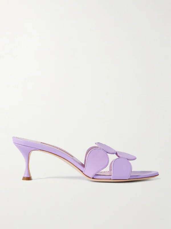 Manolo Blahnik Haribalmu 50 Leather Mules