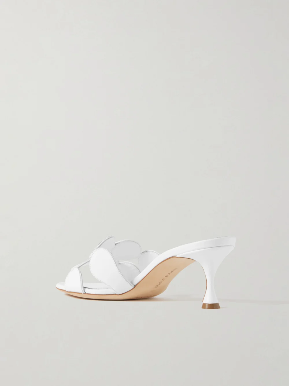 Back view of the Manolo Blahnik Haribalmu 50 Leather Mules