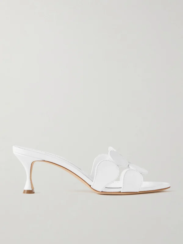 Manolo Blahnik Haribalmu 50 Leather Mules