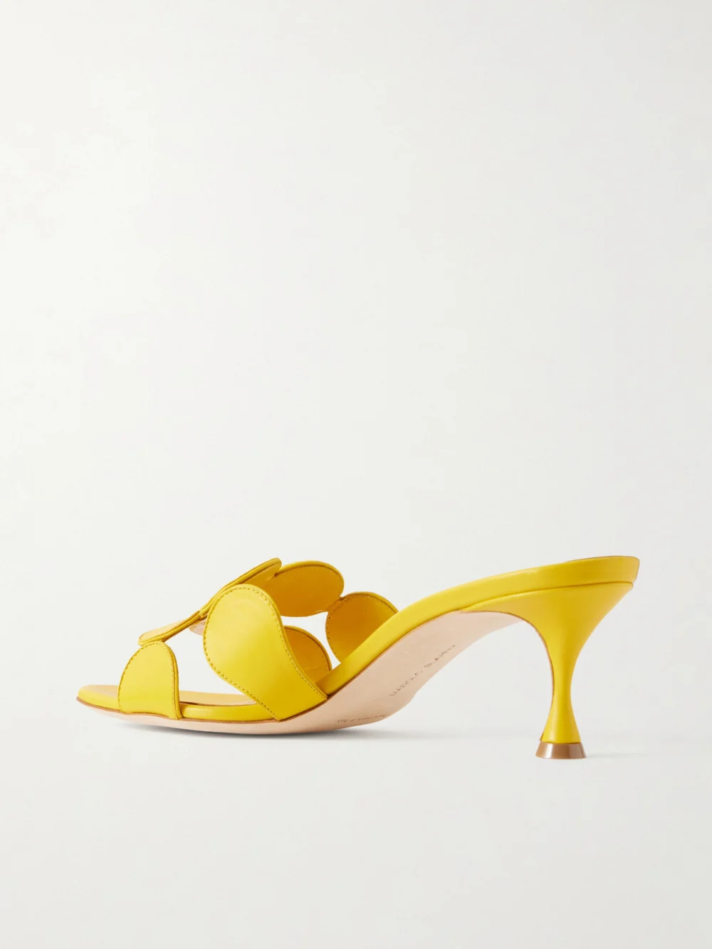 Back view of the Manolo Blahnik Haribalmu 50 Leather Mules