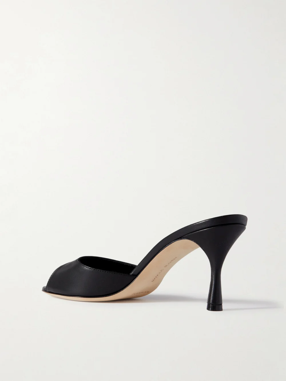 Back view of the Manolo Blahnik Jada 70 Leather Mules