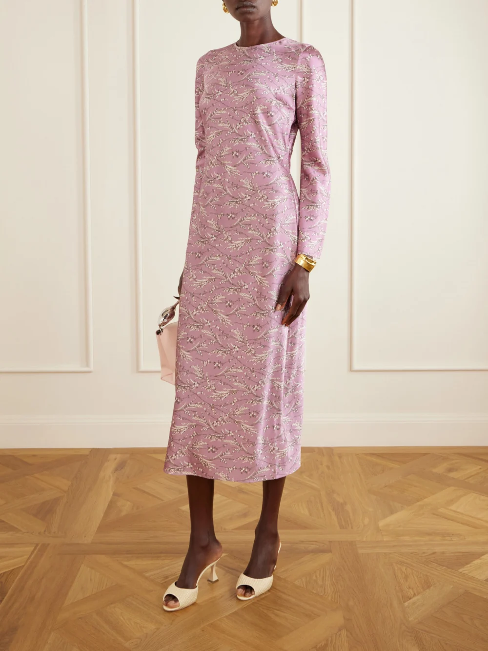 Manolo Blahnik Jadara 70 Leather-trimmed Raffia Mules, styled view