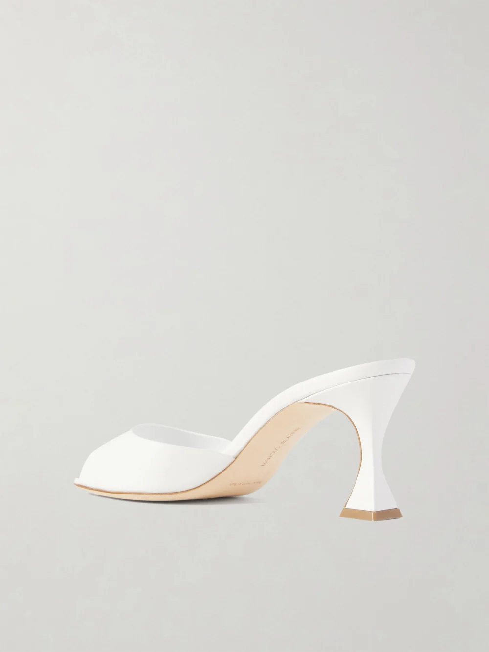 Back view of the Manolo Blahnik Jadarona 70 Leather Mules