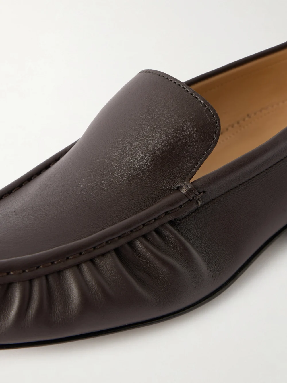 Close-up detail of the Manolo Blahnik Leonda Leather Loafers