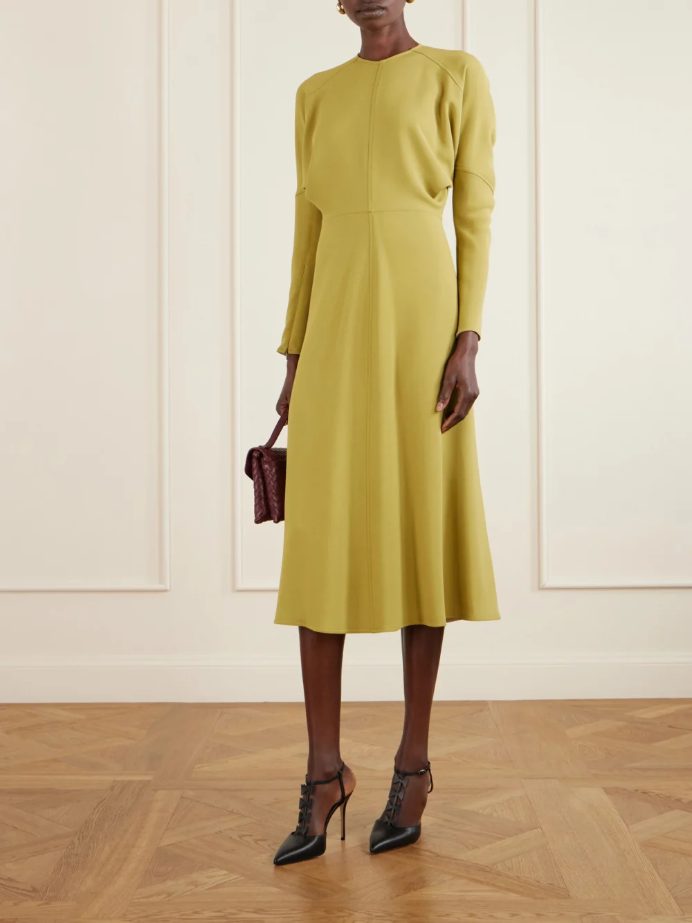 Manolo Blahnik Maurata 105 Leather Pumps, styled view