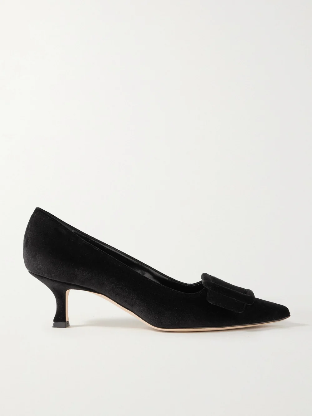 Manolo Blahnik Maysale 50 Buckled Velvet Pumps in black