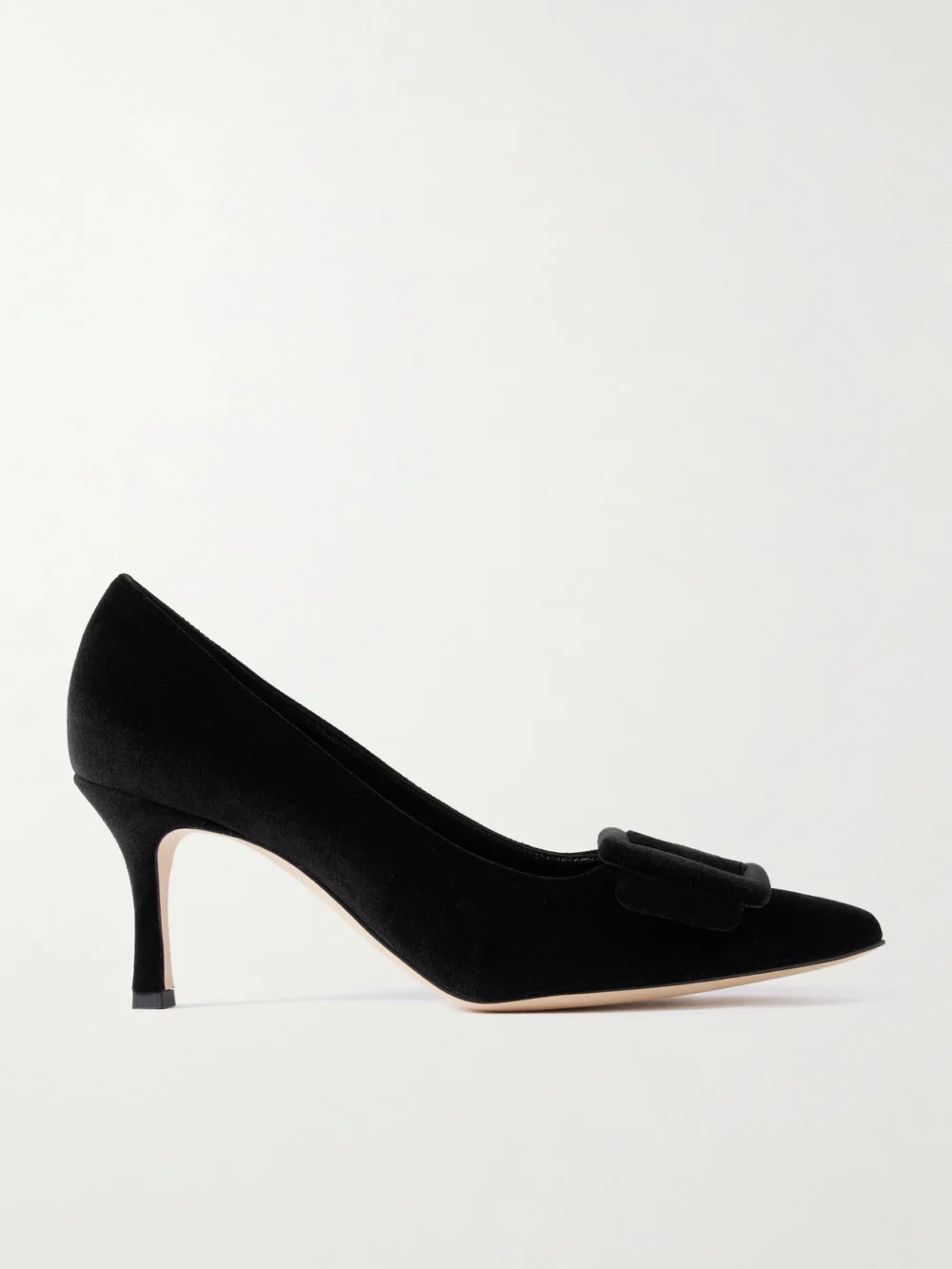 Manolo Blahnik Maysale 70 Buckled Velvet Pumps in black