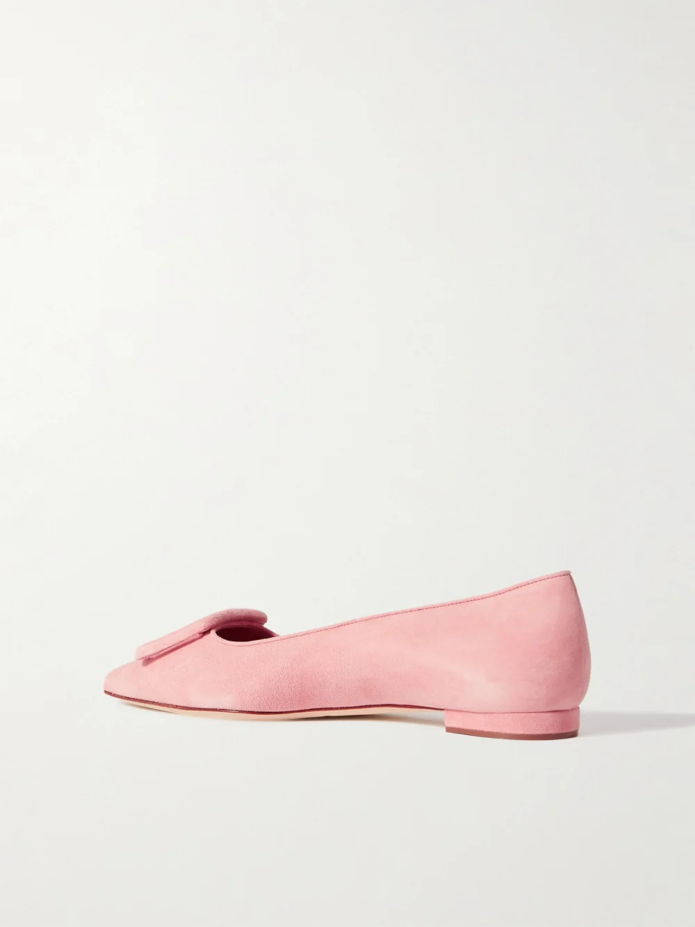 Back view of the Manolo Blahnik Maysale Suede Point-toe Flats