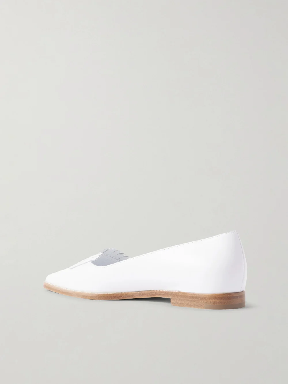 Back view of the Manolo Blahnik Pausaniasflat Fringed Leather Loafers