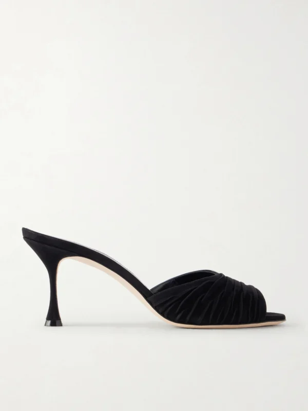 Manolo Blahnik Pirua 70 Suede Mules