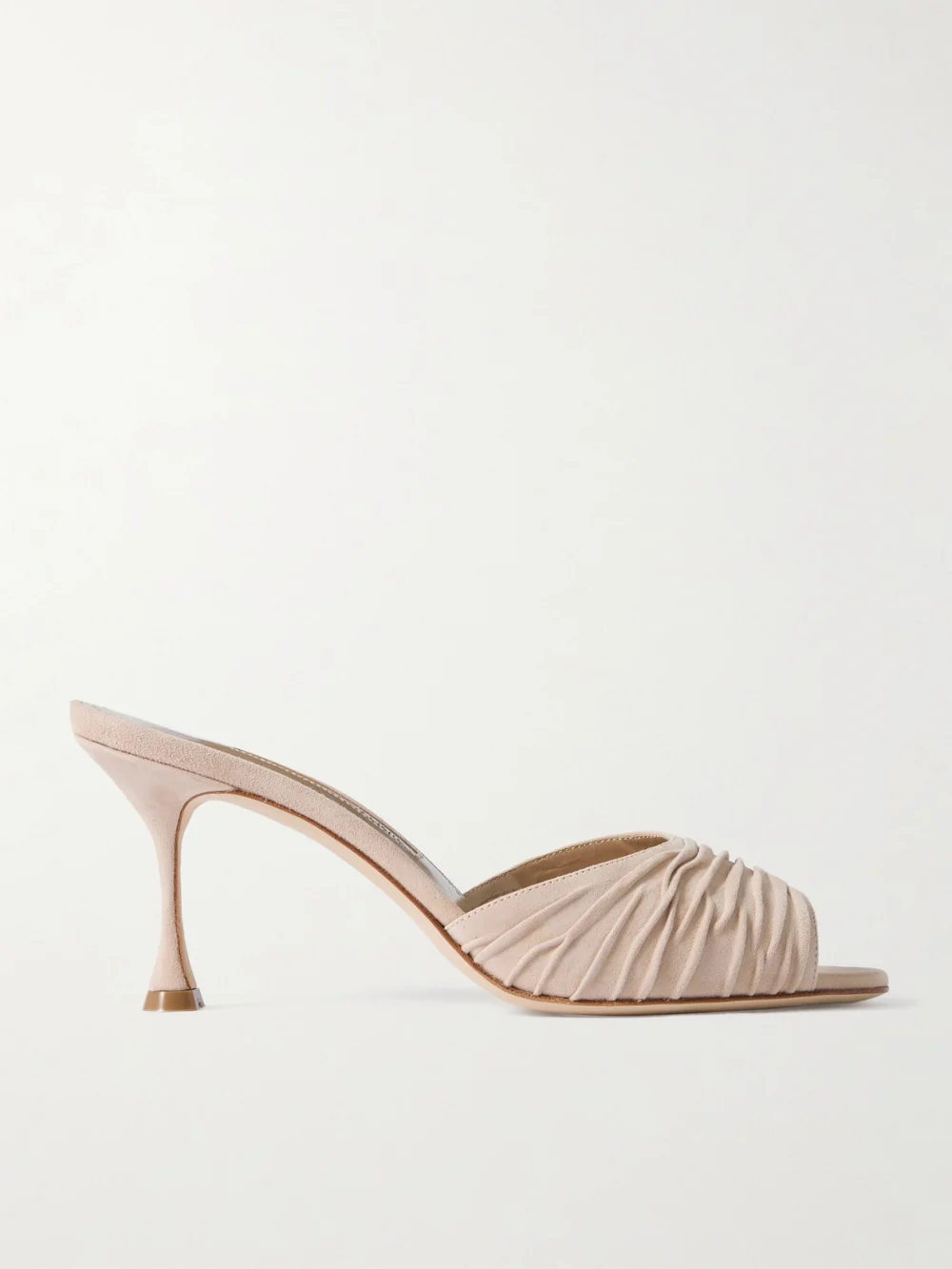 Manolo Blahnik Pirua 70 Suede Mules in neutral