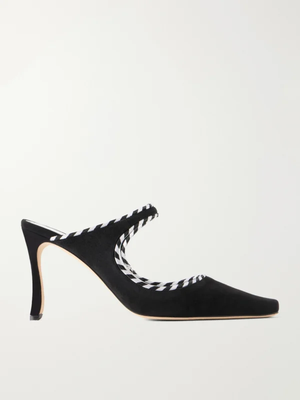 Manolo Blahnik Pura 90 Suede Mules