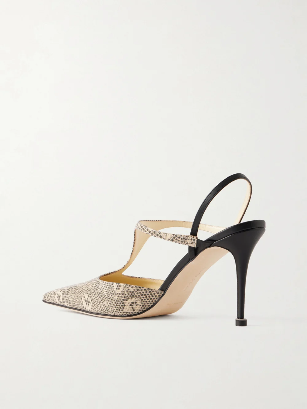 Back view of the Manolo Blahnik Titon 90 Lizard-effect Leather Slingback Pumps