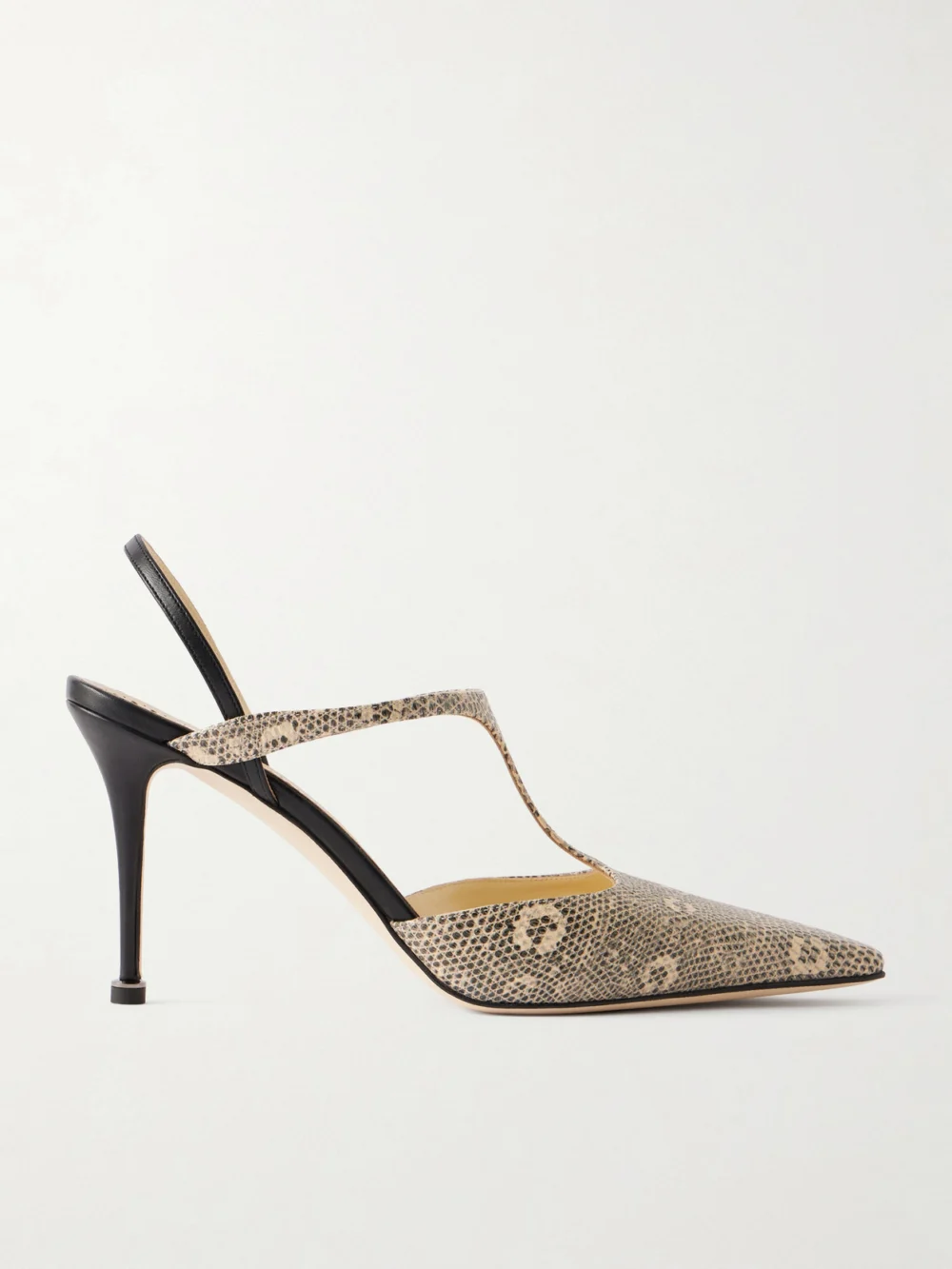 Manolo Blahnik Titon 90 Lizard-effect Leather Slingback Pumps in snake print