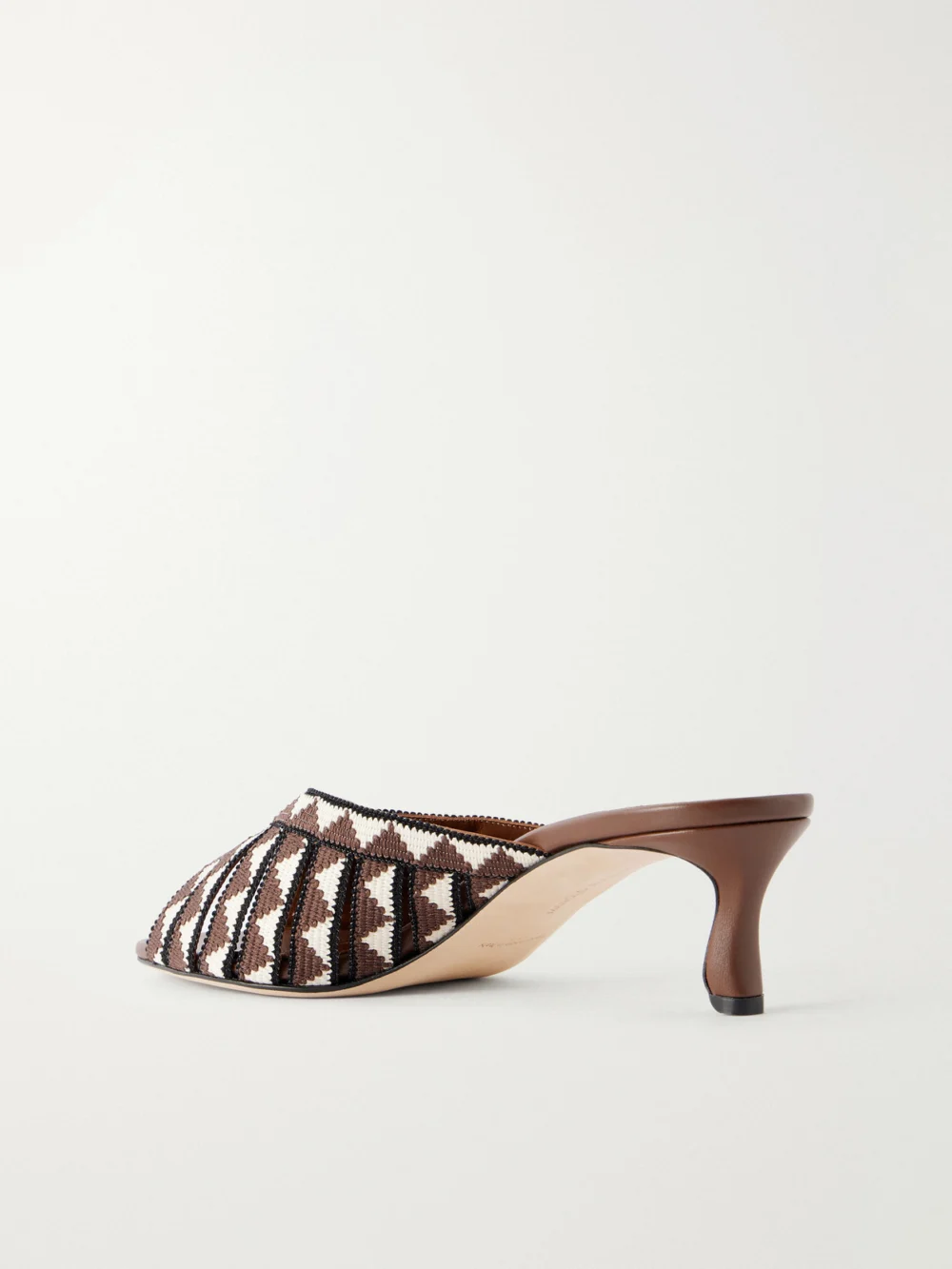 Back view of the Manolo Blahnik Trofesamu 50 Woven Leather Mules