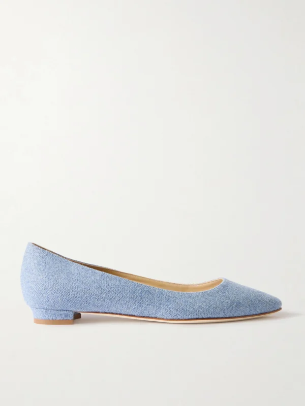 Manolo Blahnik Tweed Ballerina Flats