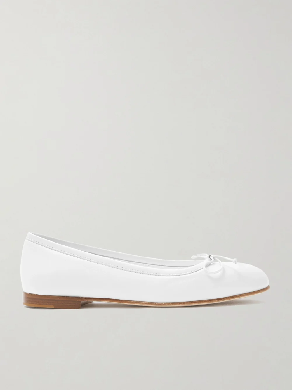 Manolo Blahnik Veralli Bow-detailed Leather Ballet Flats in white