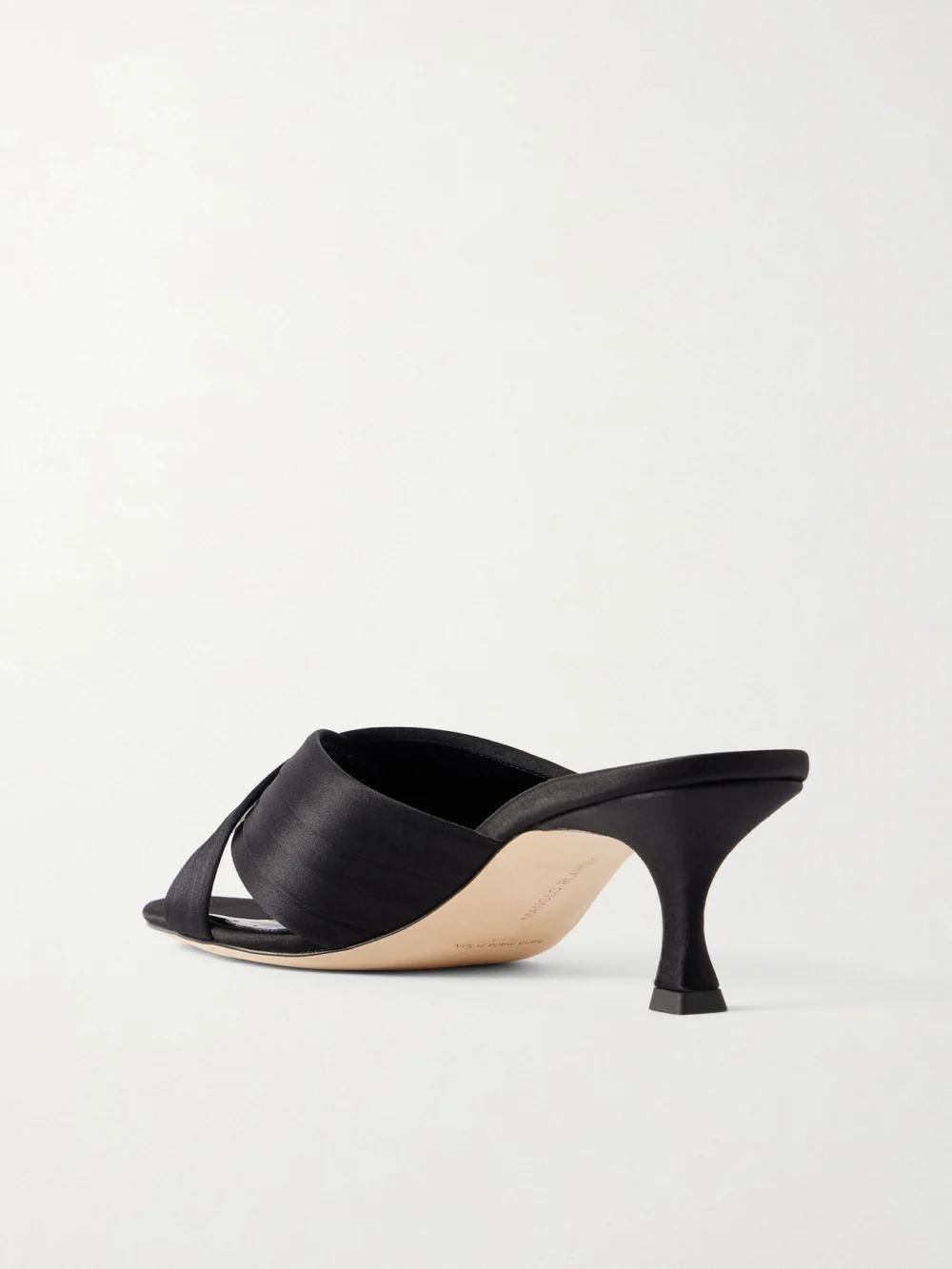 Back view of the Manolo Blahnik Viera 50 Satin Mules