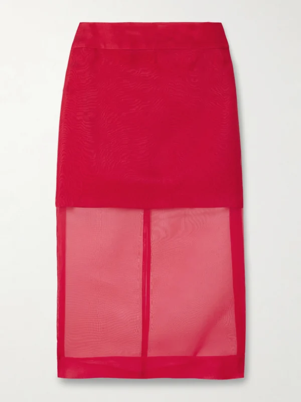Maria McManus Layered Silk-organza Midi Skirt