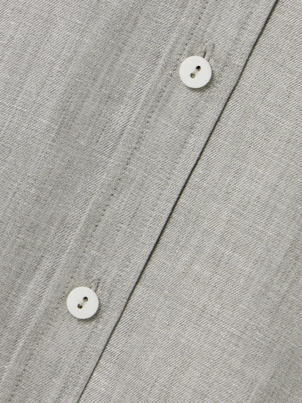 Close-up detail of the Maria McManus Linen, Cotton and Wool-blend Twill Shirt