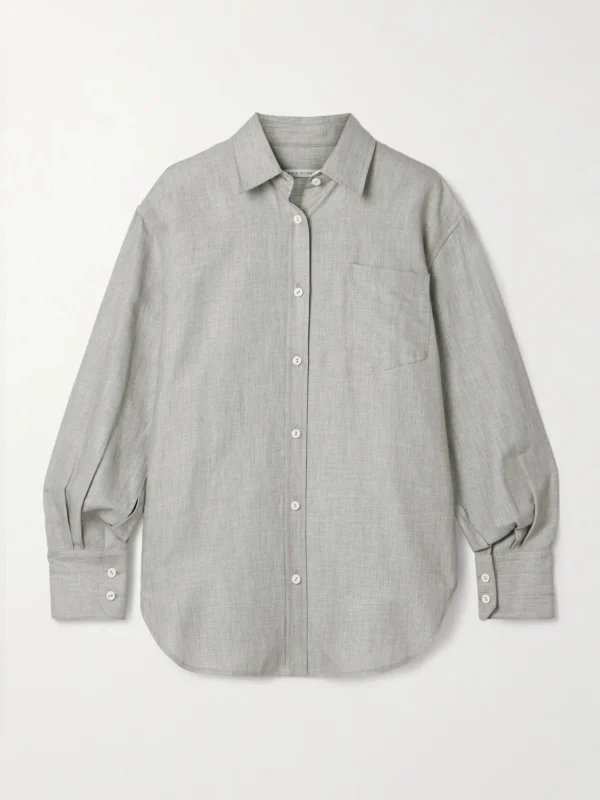 Maria McManus Linen, Cotton and Wool-blend Twill Shirt
