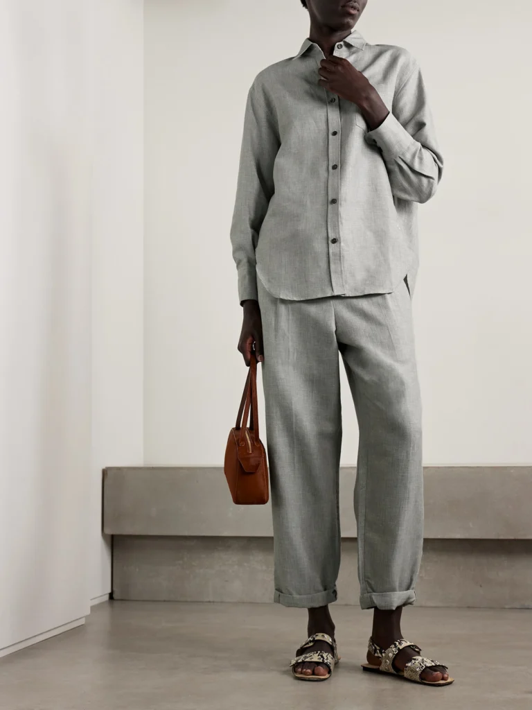 Maria McManus Linen, Cotton and Wool-blend Twill Shirt