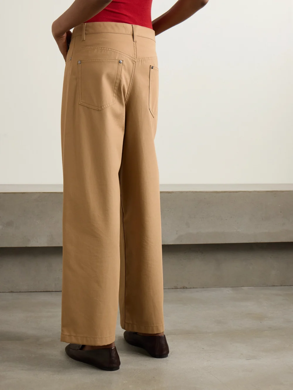 Back view of the Maria McManus Massive Organic Cotton-twill Wide-leg Pants