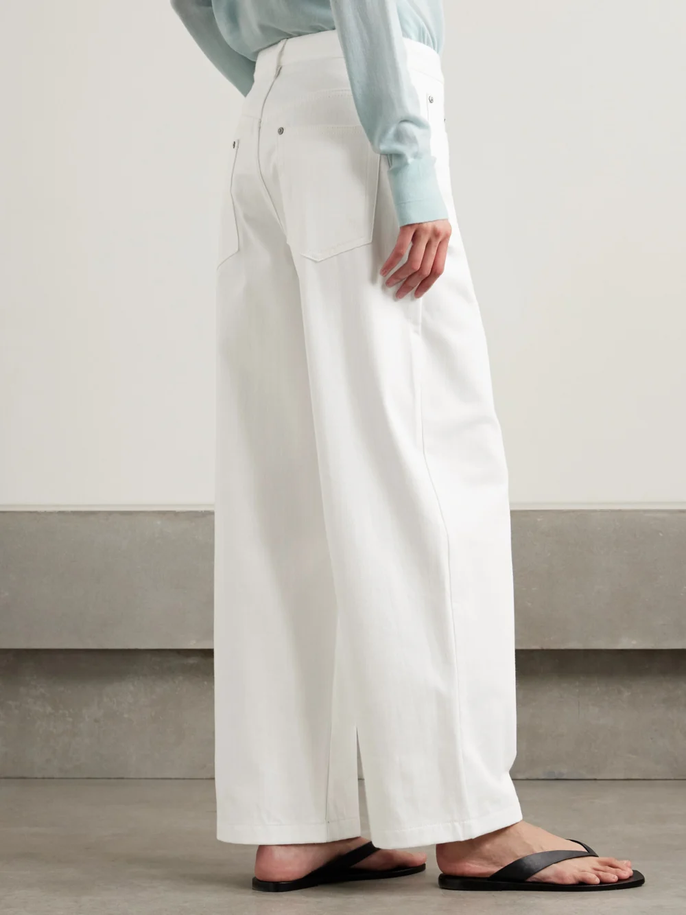 Back view of the Maria McManus Massive Organic Cotton-twill Wide-leg Pants