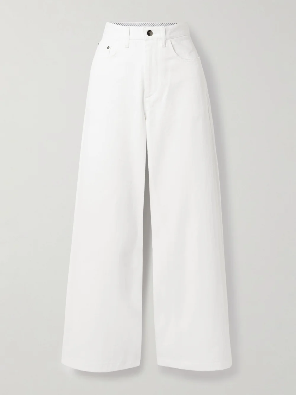 Maria McManus Massive Organic Cotton-twill Wide-leg Pants in off-white