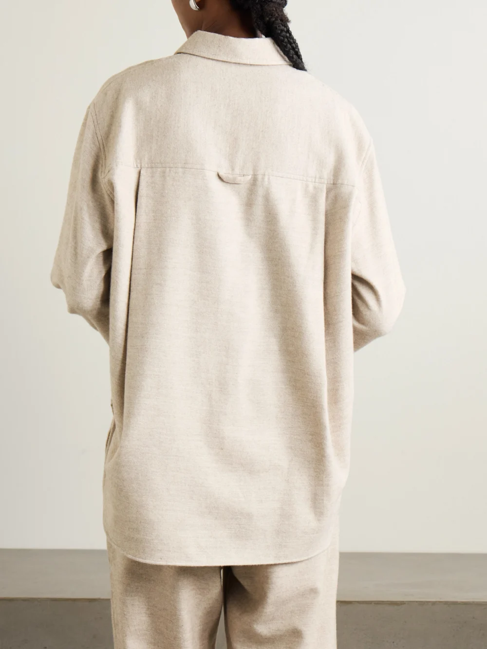 Back view of the Maria McManus Oversized Cotton and Wool-blend Flannel Shirt