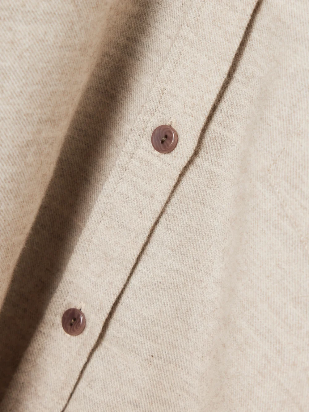 Close-up detail of the Maria McManus Oversized Cotton and Wool-blend Flannel Shirt