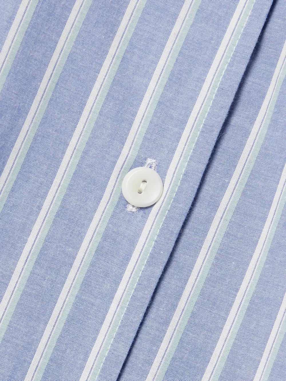 Close-up detail of the Maria McManus Oversized Striped Organic Cotton Shirt