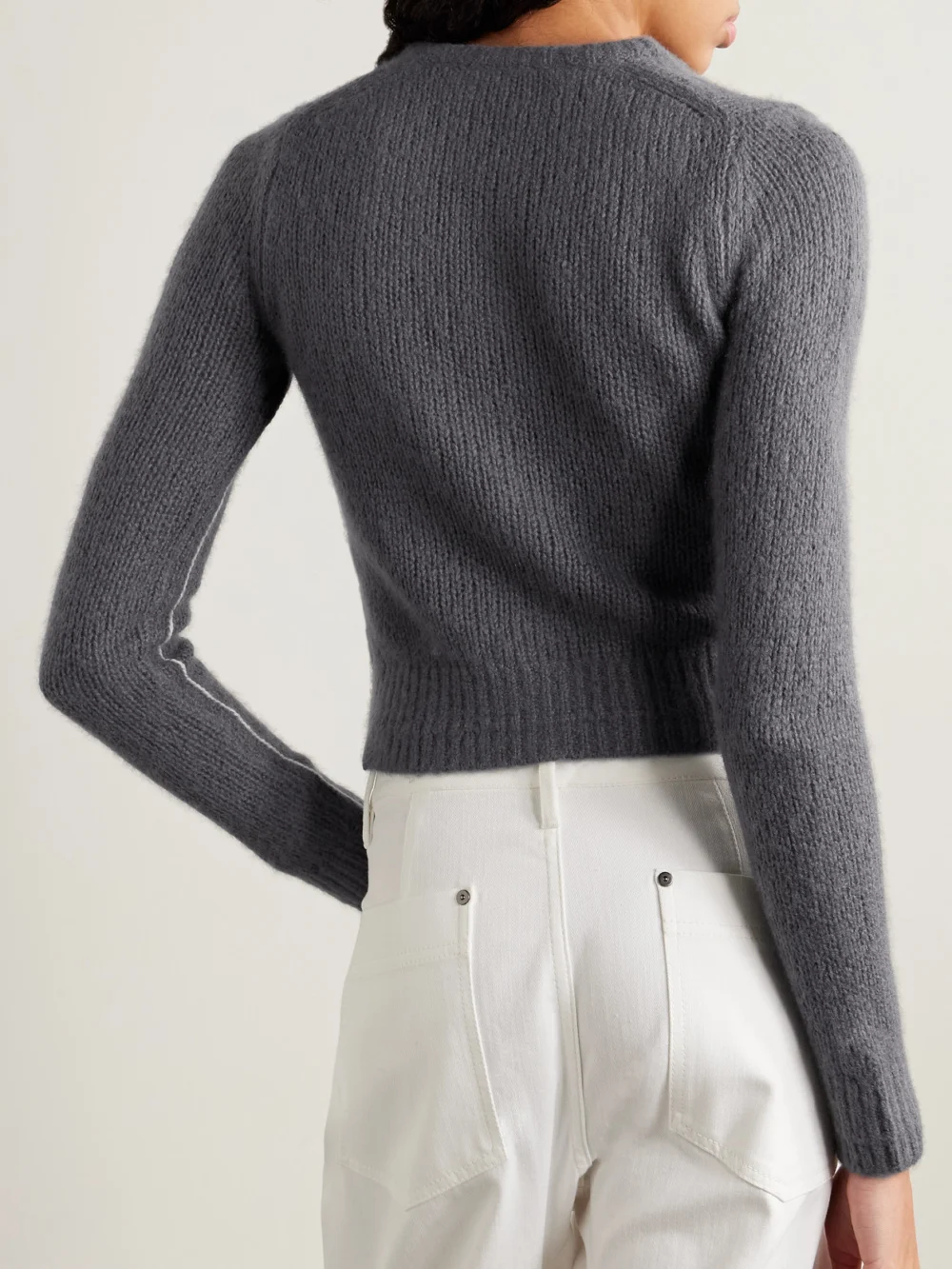 Back view of the Maria McManus Petite Knitted Cardigan