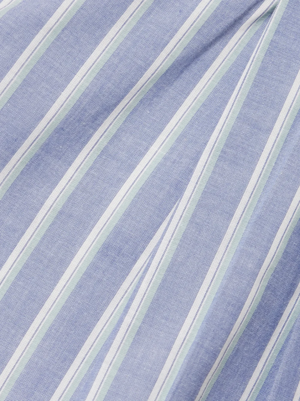 Close-up detail of the Maria McManus Pleated Striped Organic Cotton Shorts