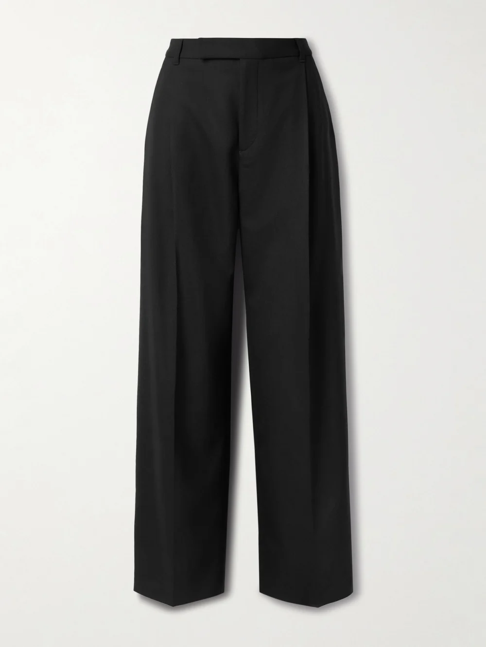 Maria McManus Pleated Wool-blend Straight-leg Pants in black