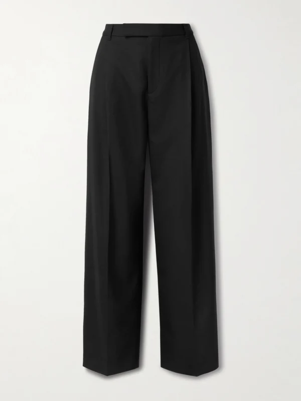 Maria McManus Pleated Wool-blend Straight-leg Pants