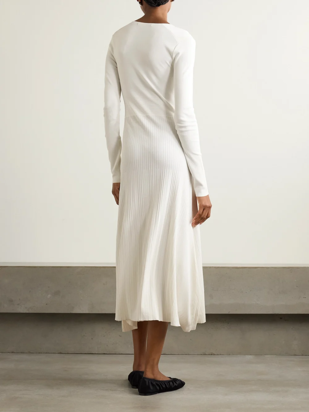 Back view of the Maria McManus Ribbed-knit Midi Dress