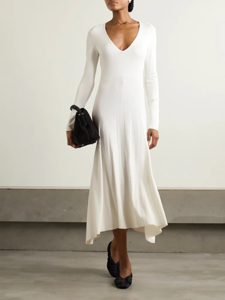 Maria McManus Ribbed-knit Midi Dress