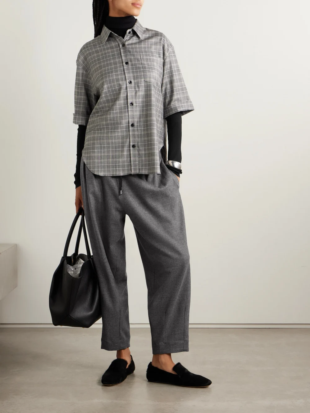 Maria McManus Ribbed Merino Wool Turtleneck Sweater, worn by a model