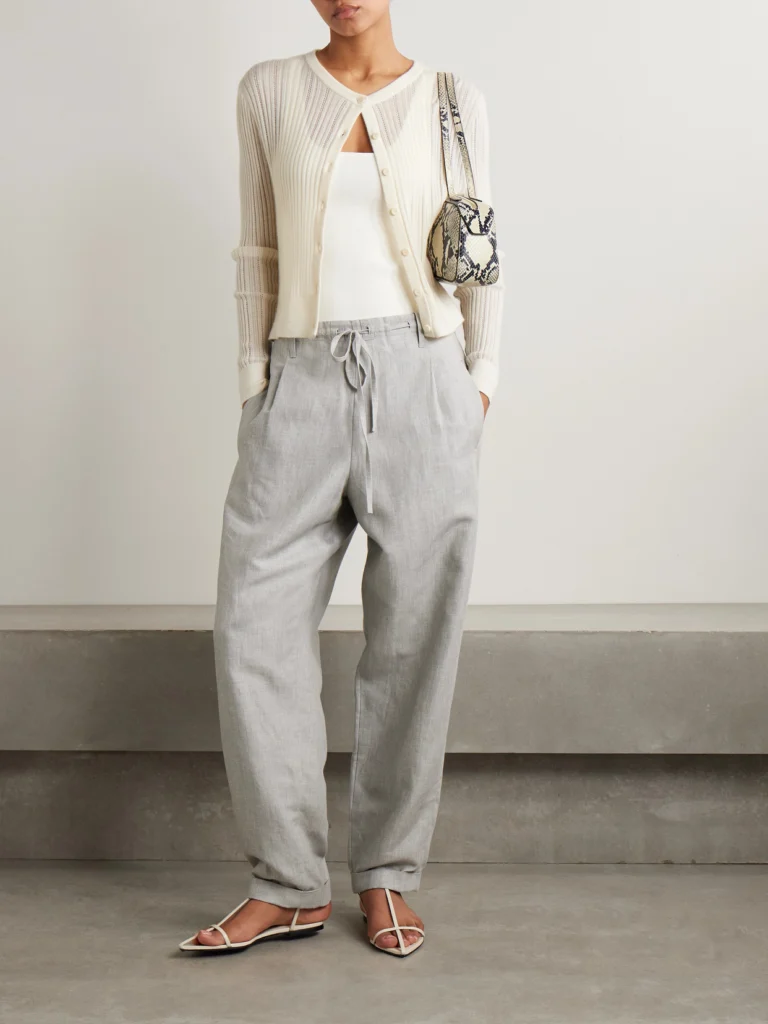 Maria McManus Ribbed Pointelle-knit Merino Wool Cardigan