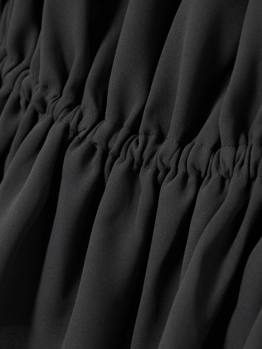 Close-up detail of the Marie Adam-Leenaerdt Beach Cabine Ruched Crepe Top
