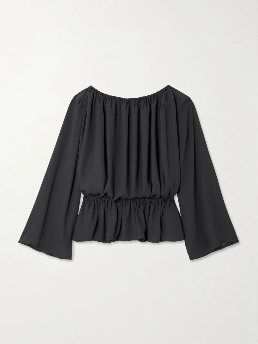 Marie Adam-Leenaerdt Beach Cabine Ruched Crepe Top in gray