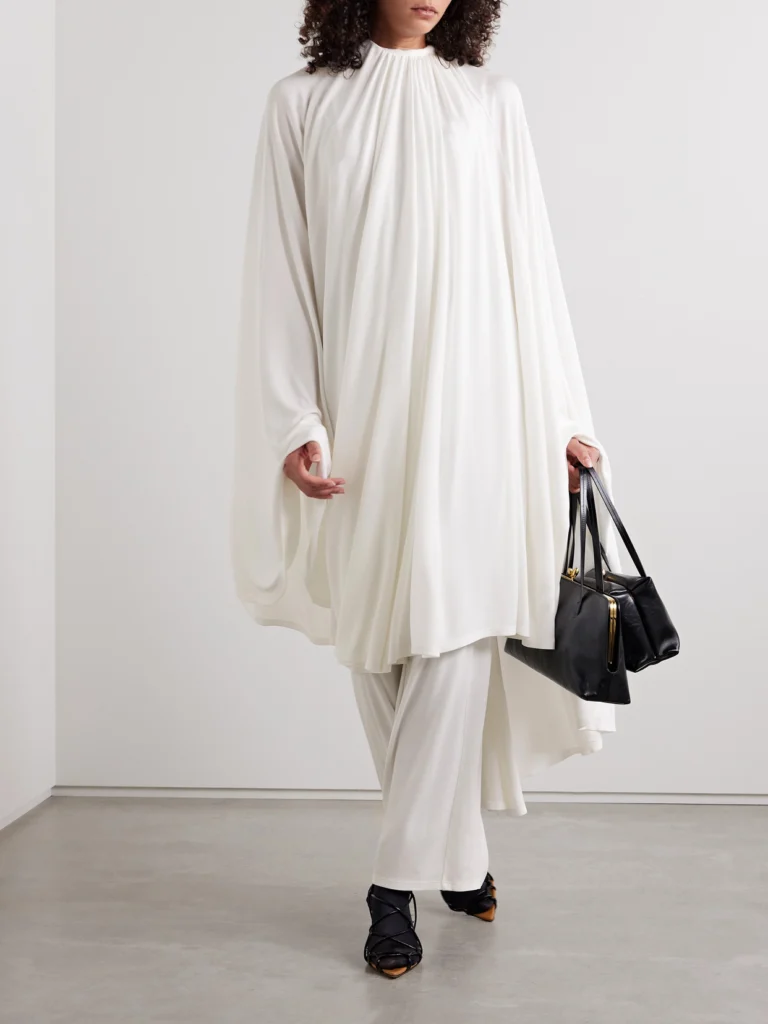 Marie Adam-Leenaerdt Cape-effect Layered Gathered Crepe-jersey Maxi Dress