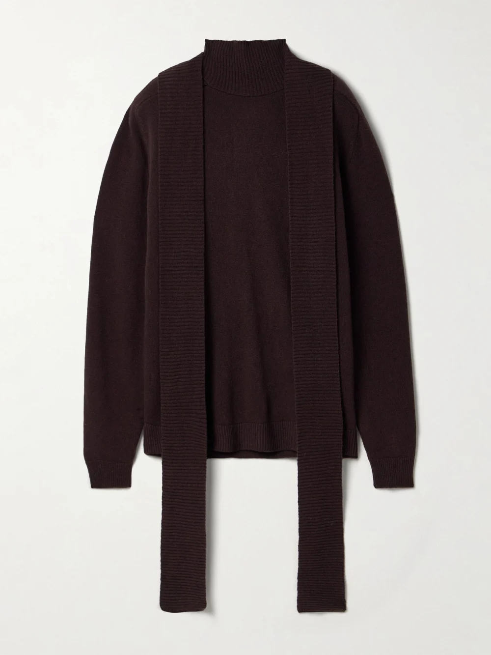 Marie Adam-Leenaerdt Cutout Wool Turtleneck Sweater in brown