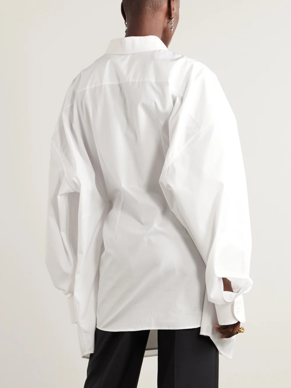 Back view of the Marie Adam-Leenaerdt Oversized Cotton-poplin Shirt