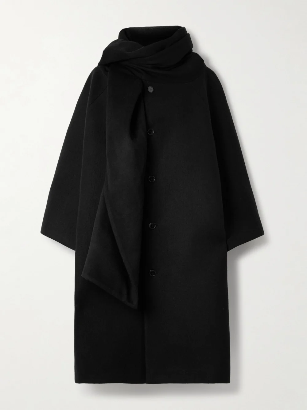 Marie Adam-Leenaerdt Scarf-detailed Wool Coat in black