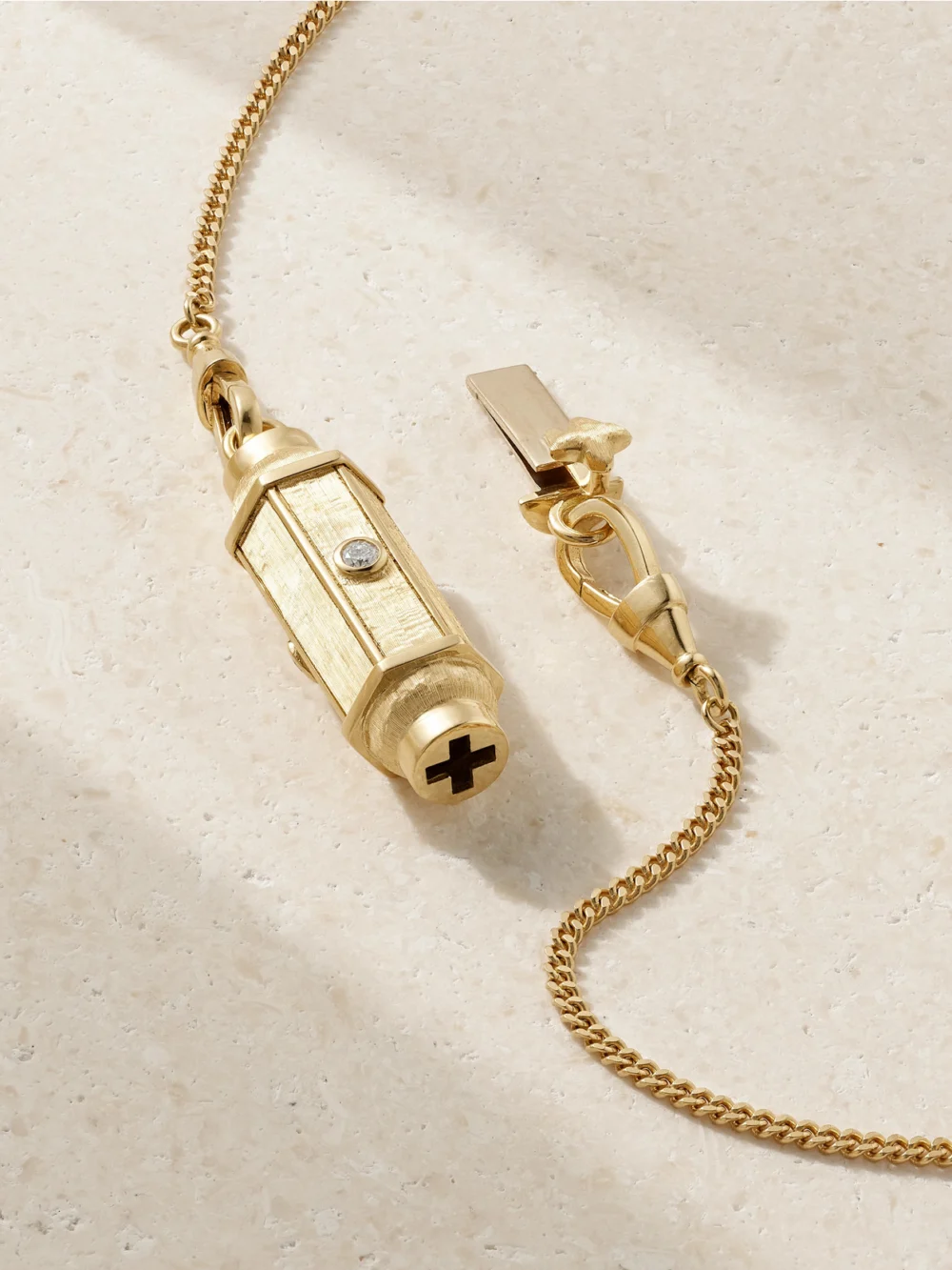 Back view of the Marie Lichtenberg Baby Locket 18-karat Gold Diamond Necklace