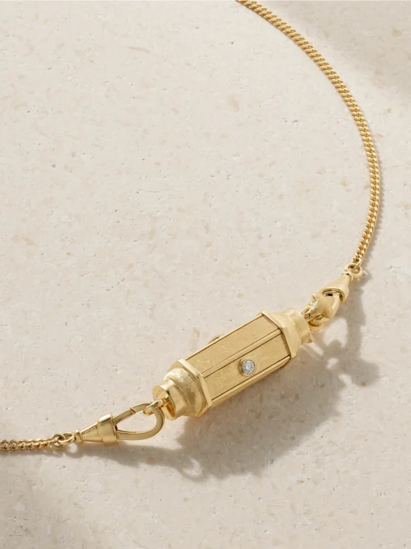 Marie Lichtenberg Baby Locket 18-karat Gold Diamond Necklace