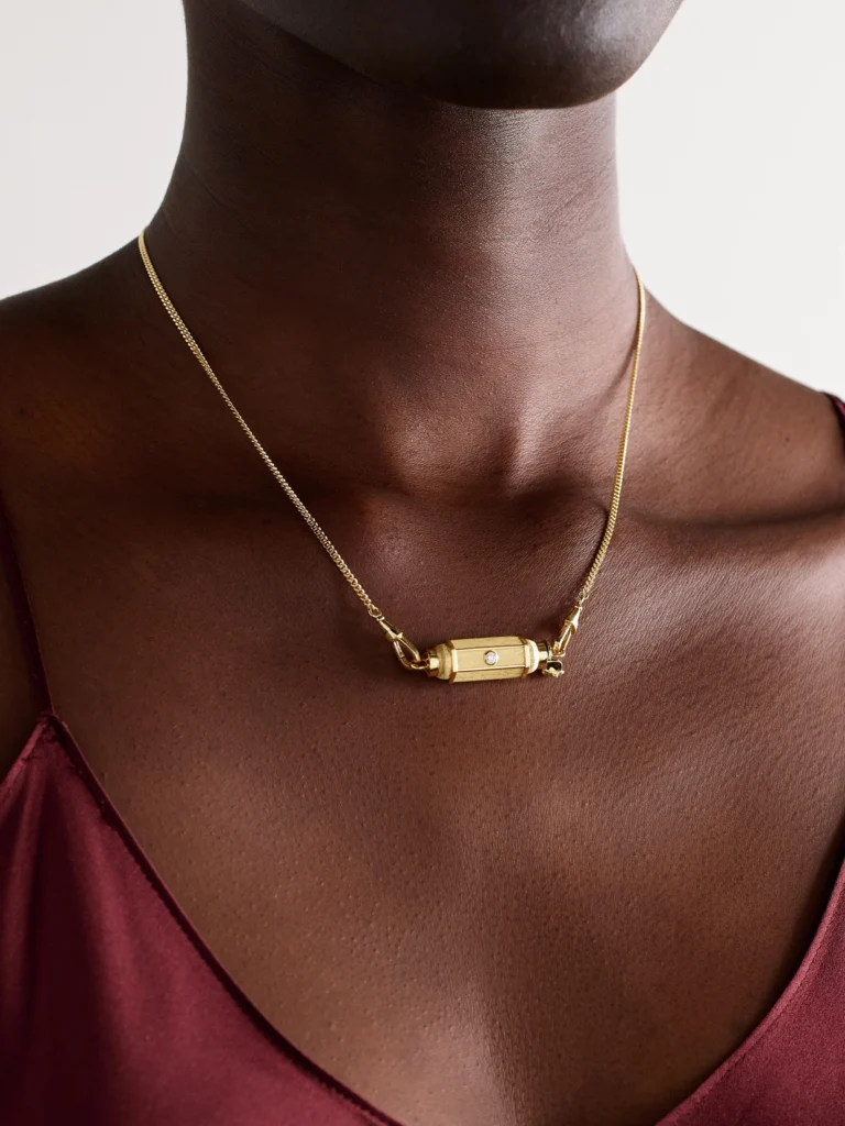 Marie Lichtenberg Baby Locket 18-karat Gold Diamond Necklace