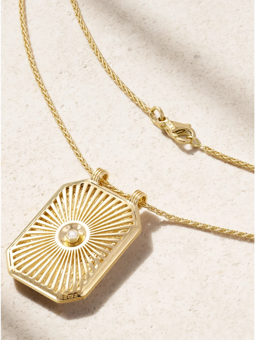 Back view of the Marie Lichtenberg Hand Scapular 18-karat Gold Diamond Necklace